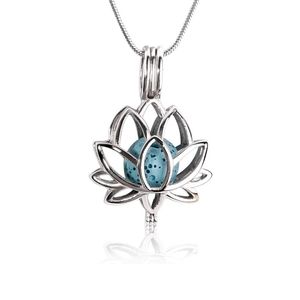 Lotus Lava Bead Necklace